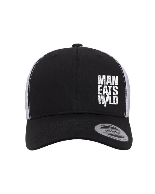 Adult Retro Trucker Cap (Black/White)