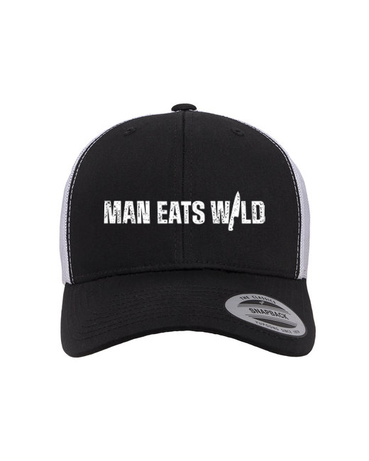 Adult Retro Trucker Cap (Black/White)