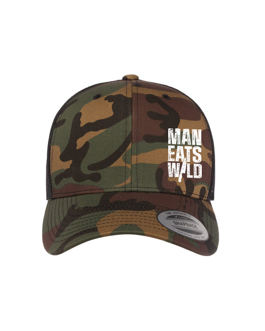 Adult Retro Trucker Cap (Green Camo/Black)