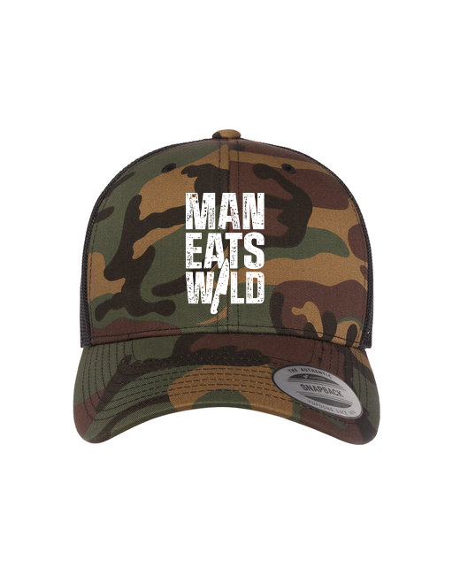 Adult Retro Trucker Cap (Green Camo/Black)