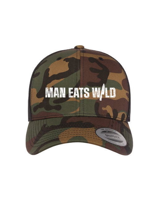 Adult Retro Trucker Cap (Green Camo/Black)