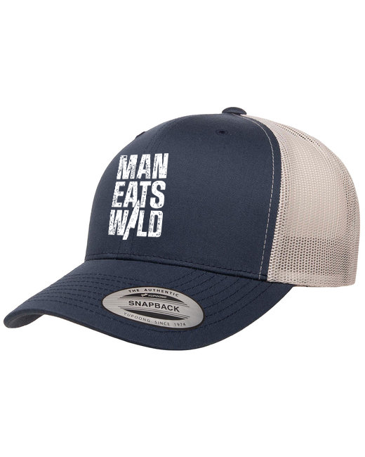 Adult Retro Trucker Cap (Navy/Silver)