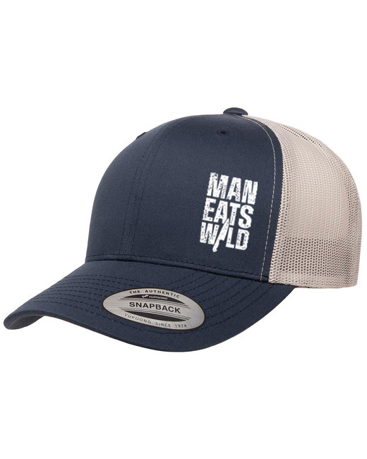 Adult Retro Trucker Cap (Navy/Silver)